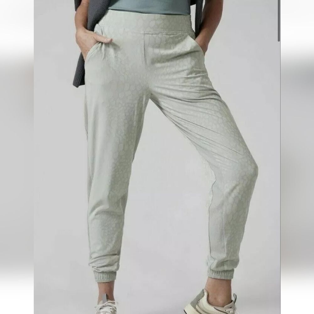 Athleta 14 Brooklyn Lined Textured Jogger Serpentine Coast Gray